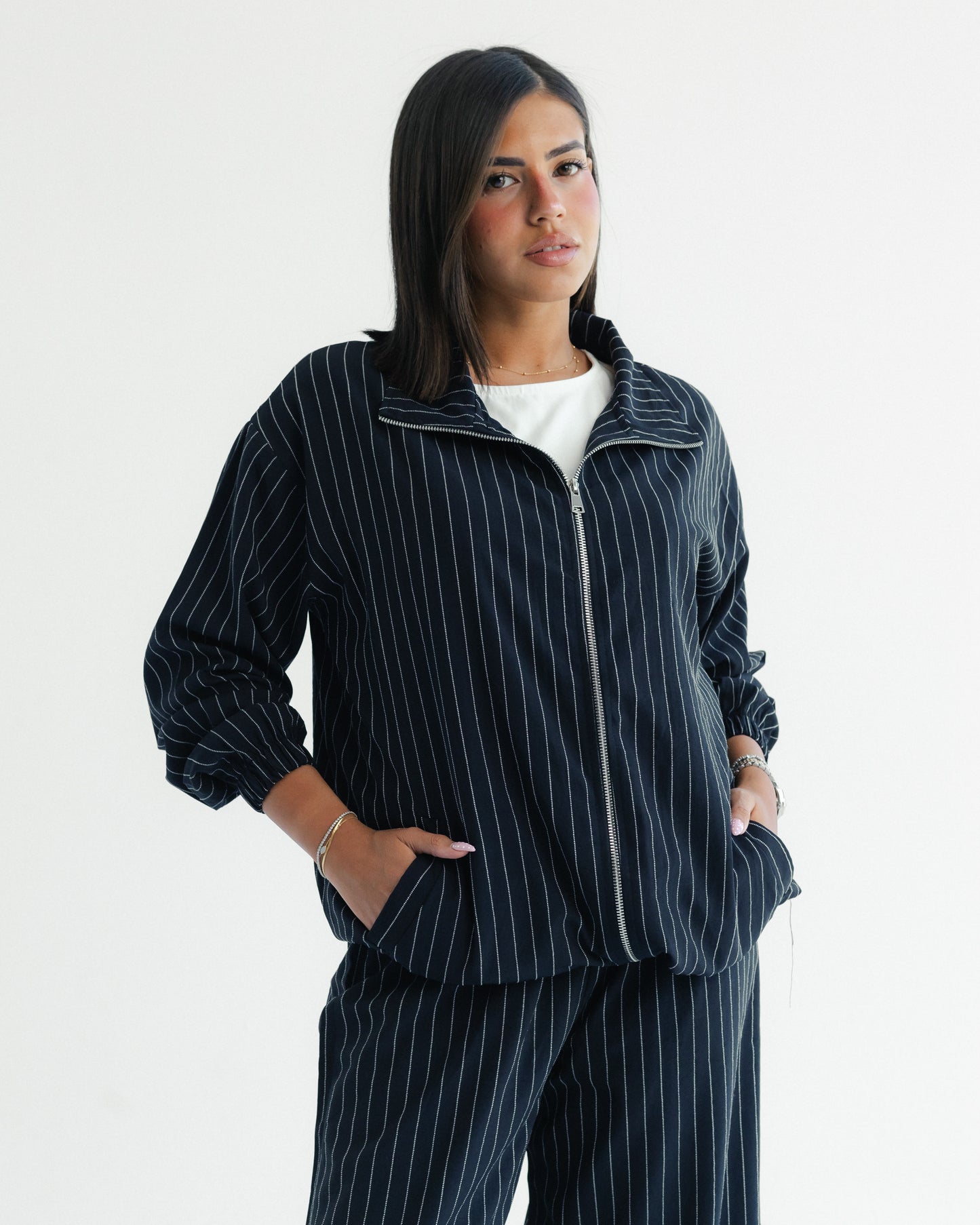 Midnight Pinstripe Set