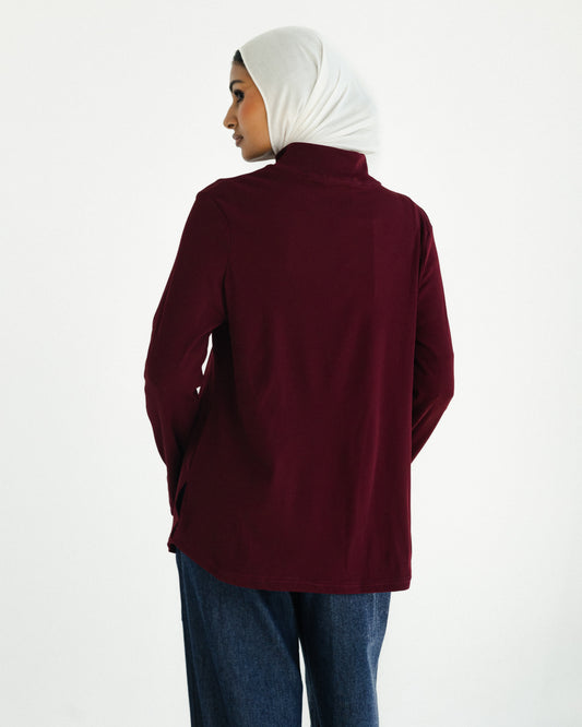 Wine Ribbed Top