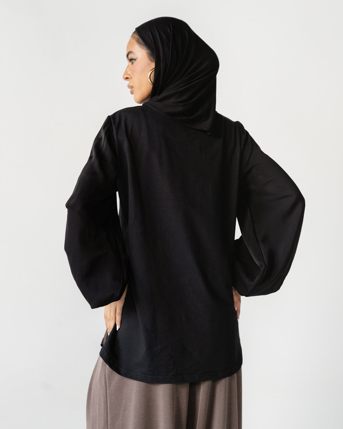 Black Puff Sleeve Top