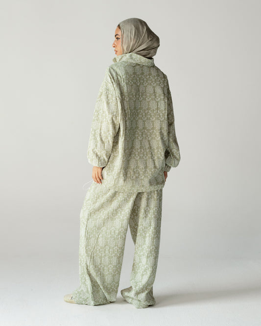 Sage Green Daisy Linen Set