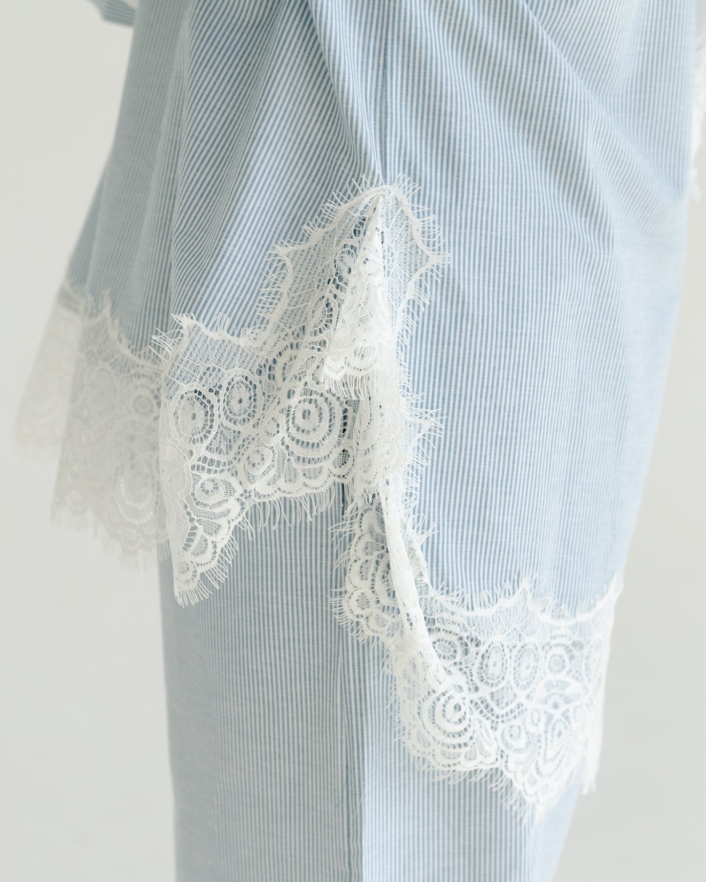 Sky Lace Pinstripe Set