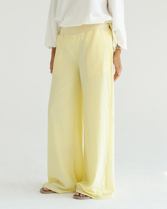 Yellow Wide-Leg Pants
