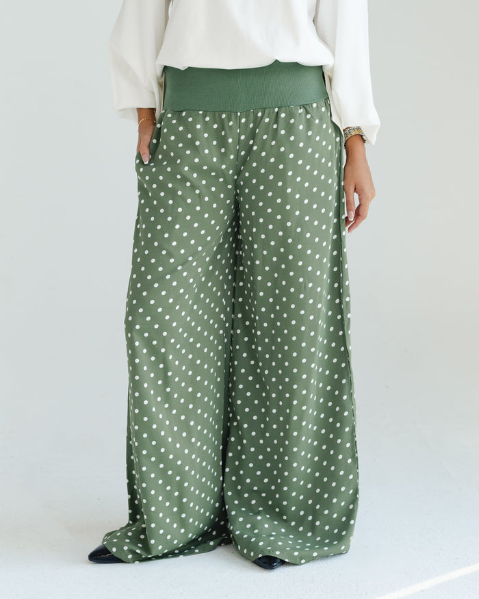 Green Polka Dot Pants