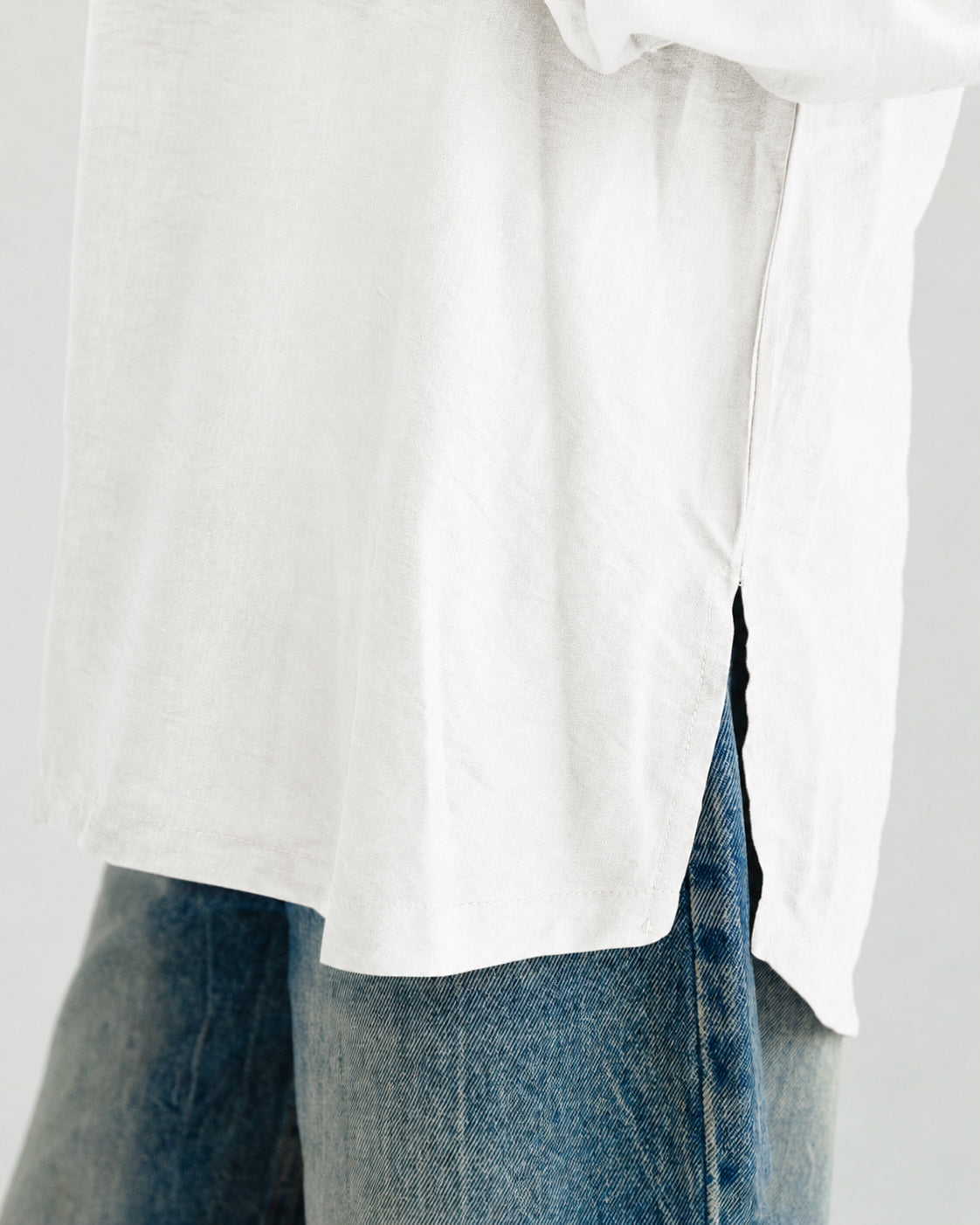 White Oversized V-Neck Top