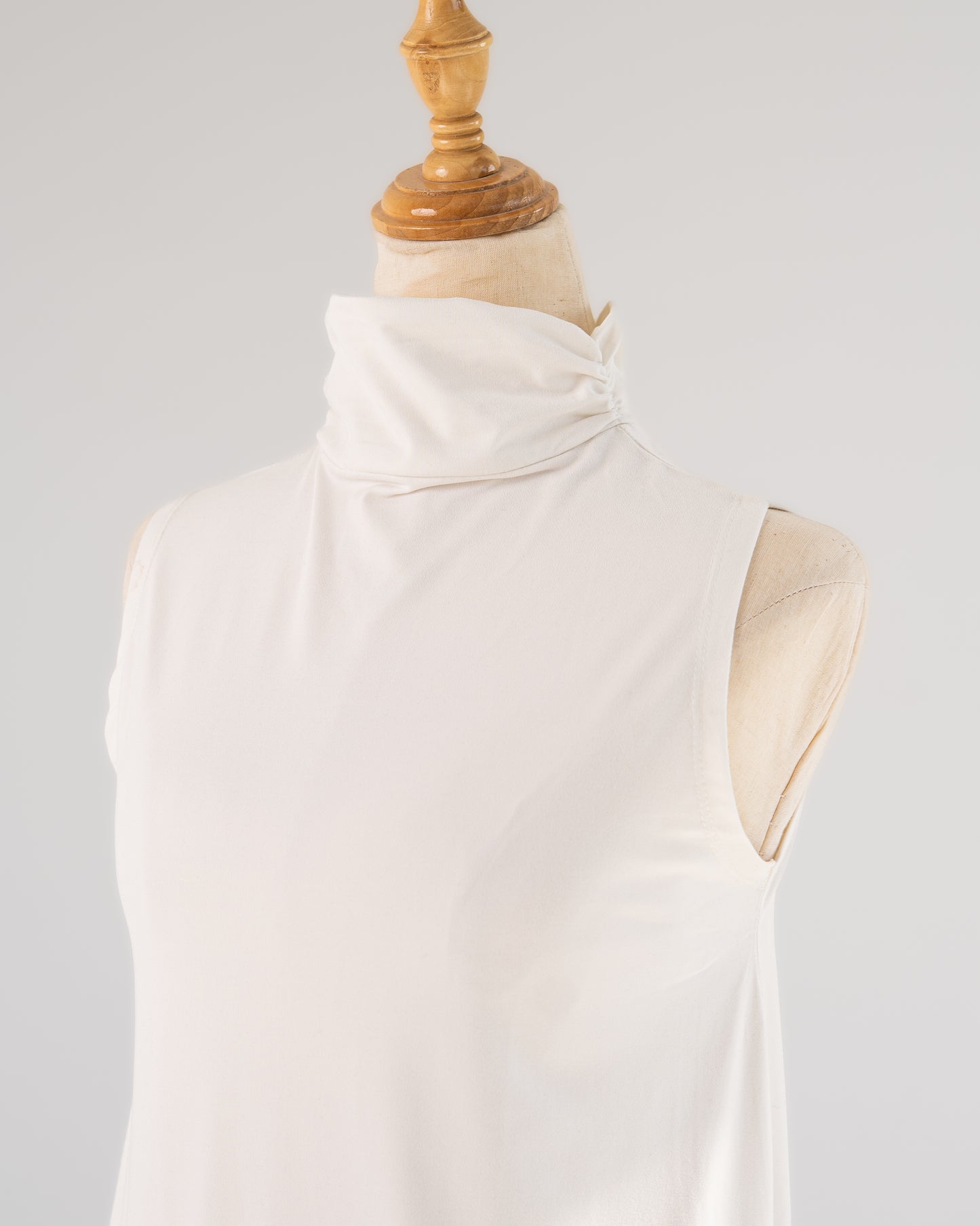 White Mock-Neck Tank