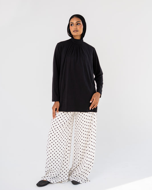 Black Mock-Neck Top