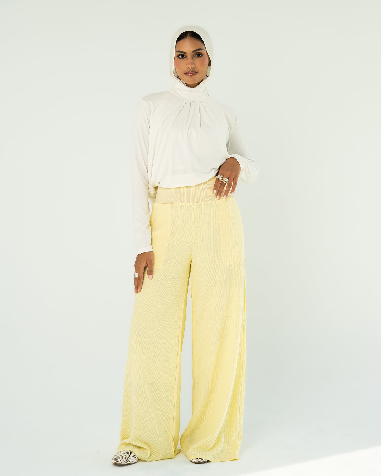 Yellow Wide-Leg Pants