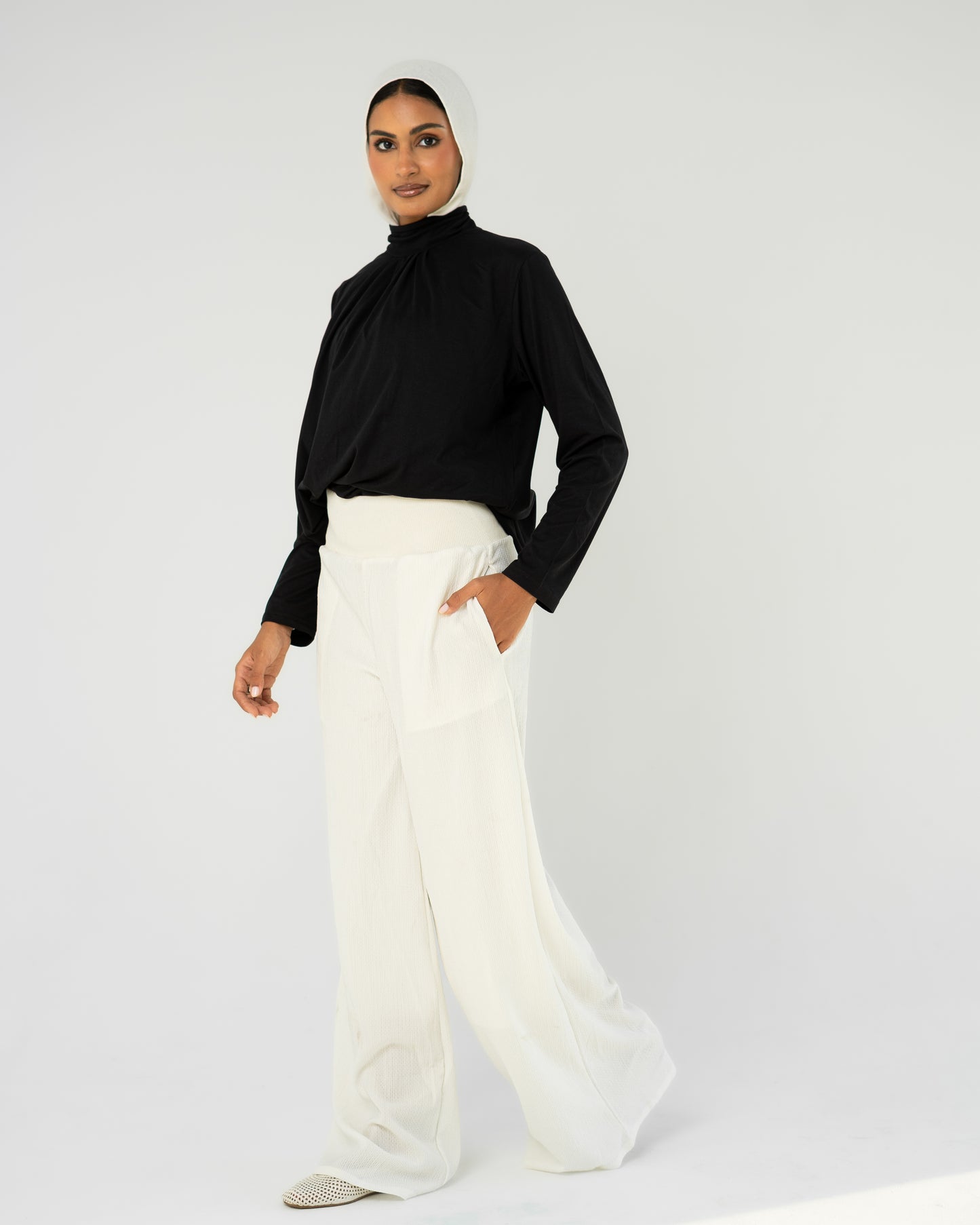 White Wide-Leg Pants