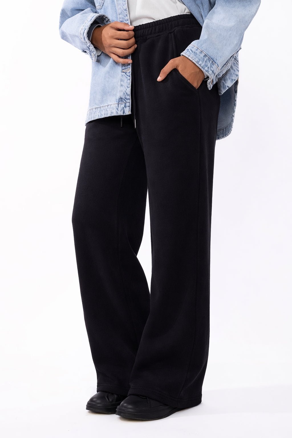 Black Cozy Winter Sweat Pants