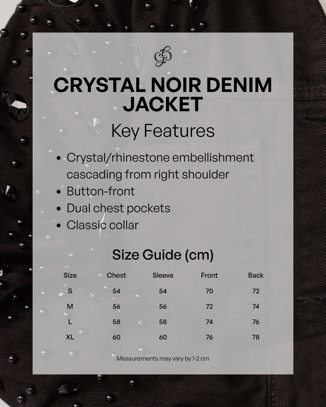 Crystal Noir Denim Jacket