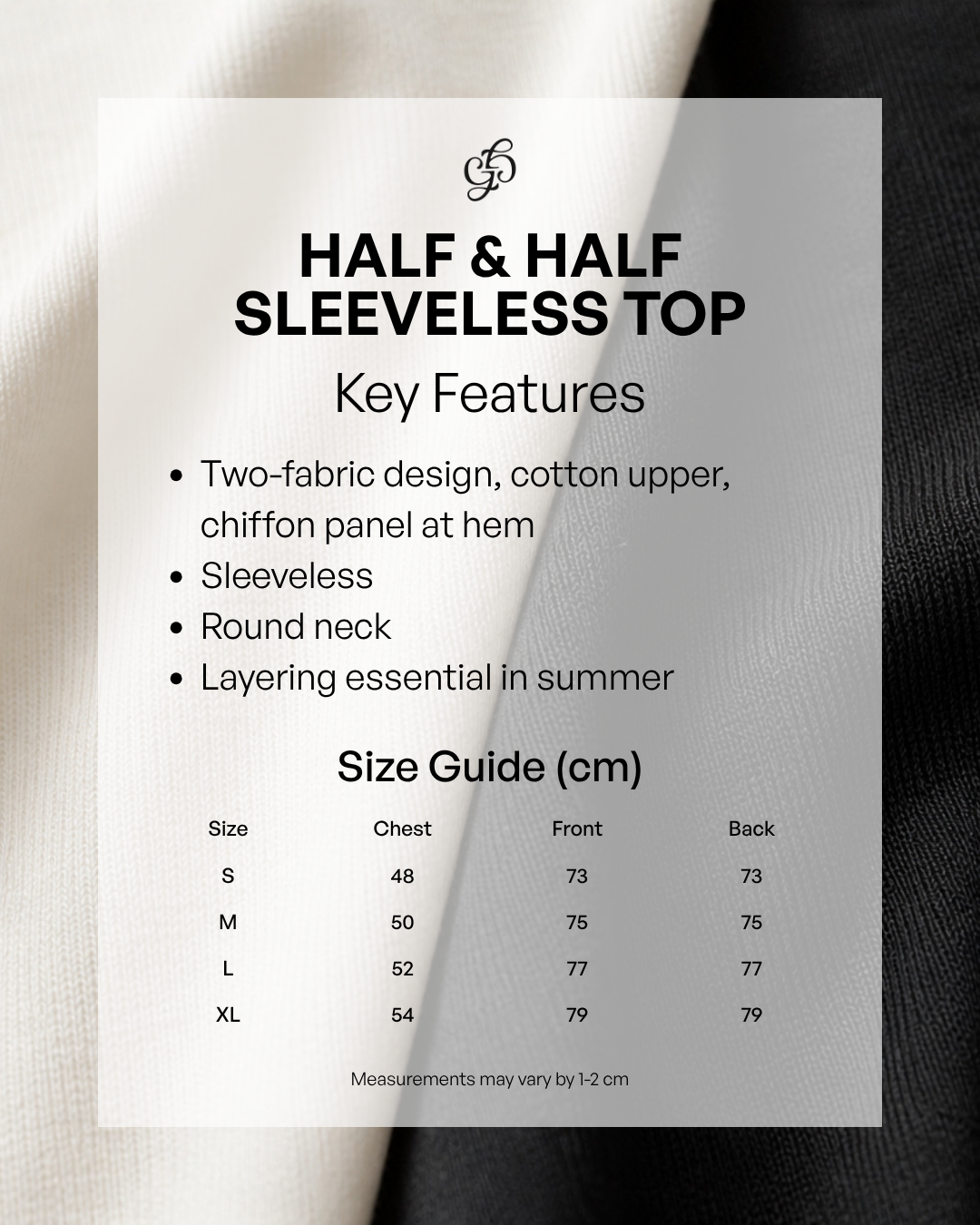 Half & Half Sleeveless Top