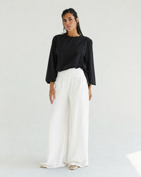 White Wide-Leg Pants