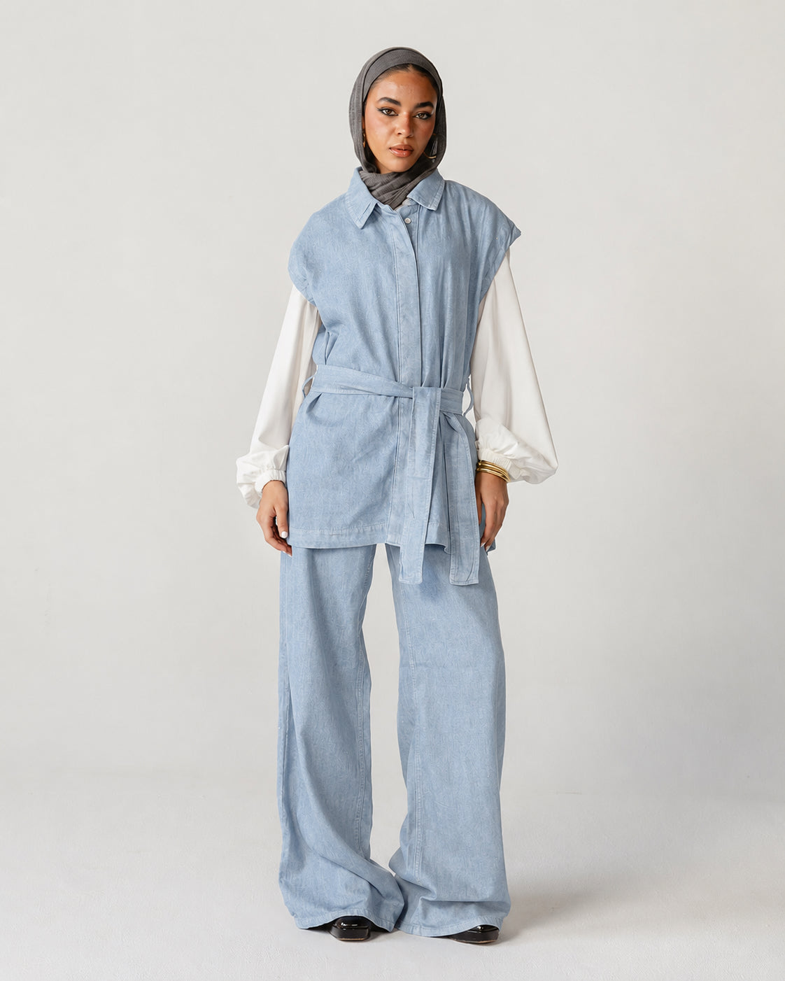 Sleeveless Denim Set