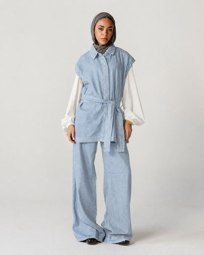 Sleeveless Denim Set