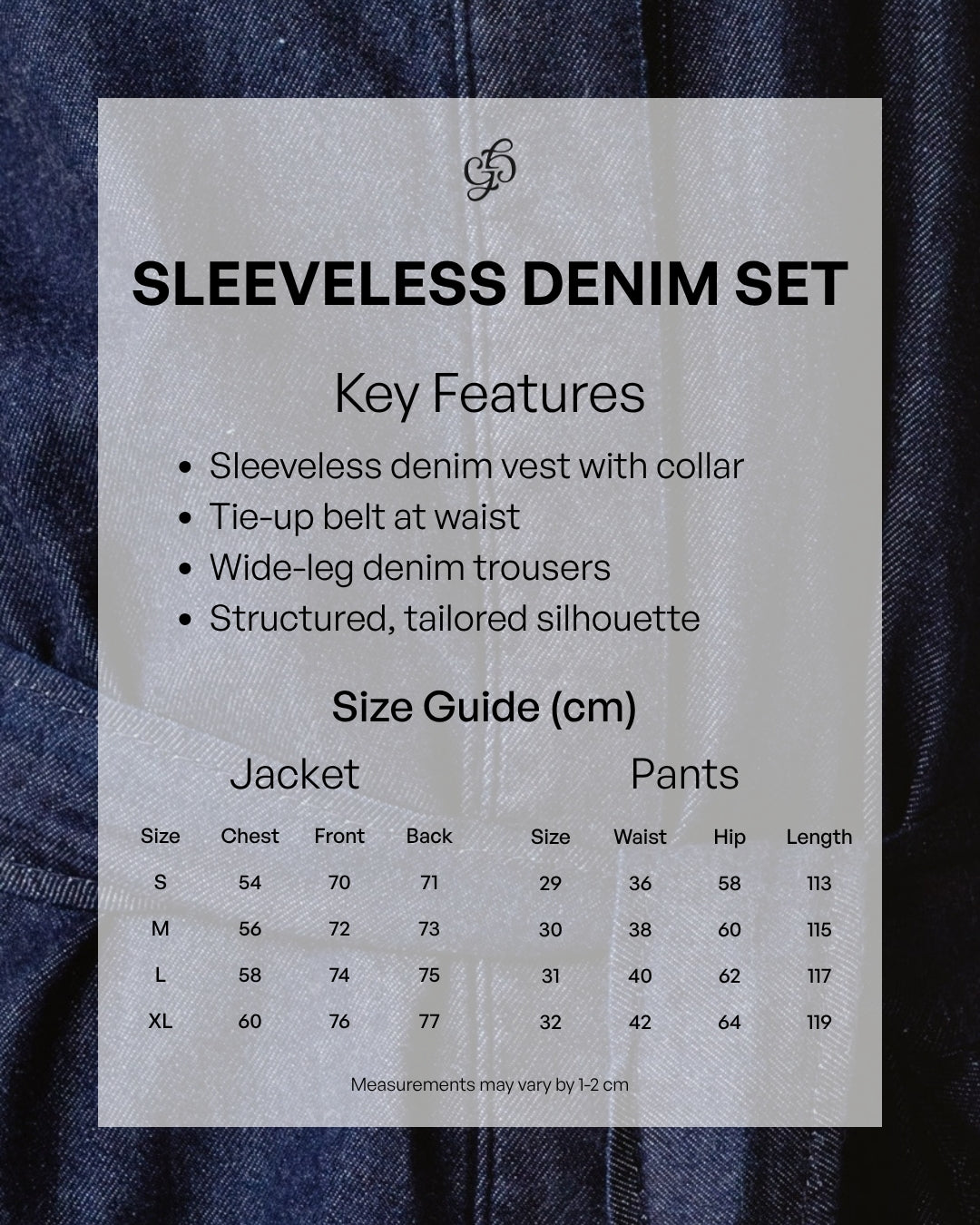 Light Blue Sleeveless Denim Set