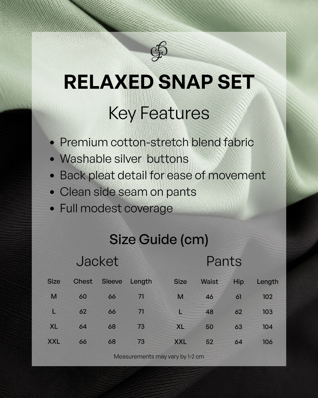 Black Relaxed Snap Set