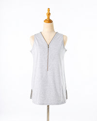 Grey Zip-Front Tank