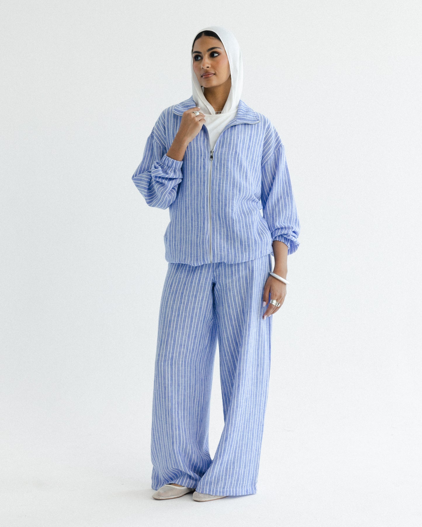 Sky Pinstripe Set