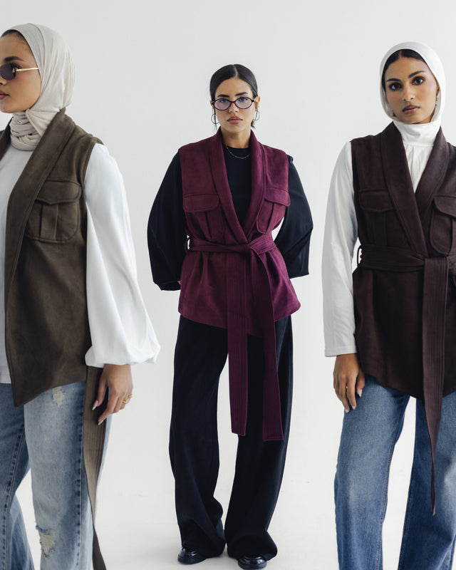 Velvet Belted Vest