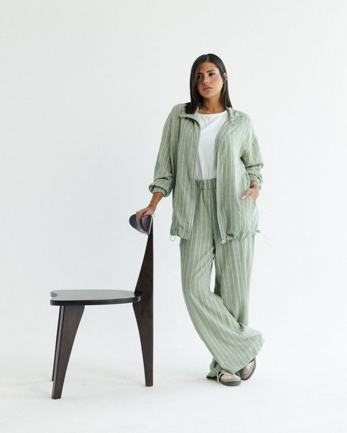 Sage Pinstripe Set