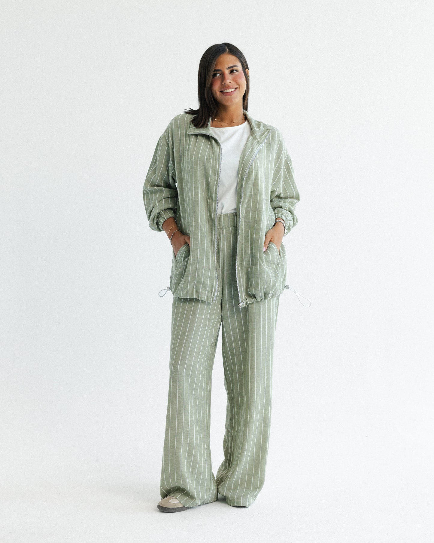 Sage Pinstripe Set