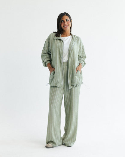 Sage Pinstripe Set