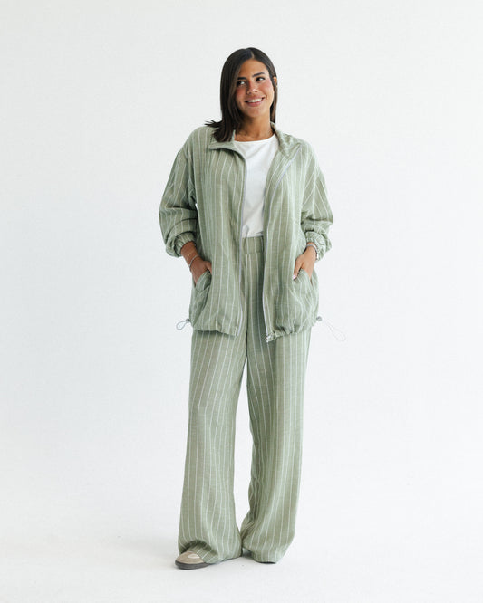 Sage Pinstripe Set
