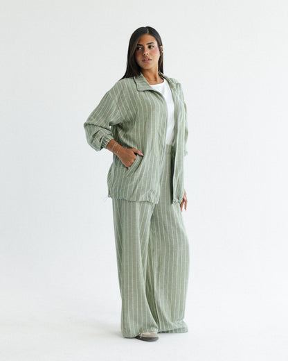 Sage Pinstripe Set