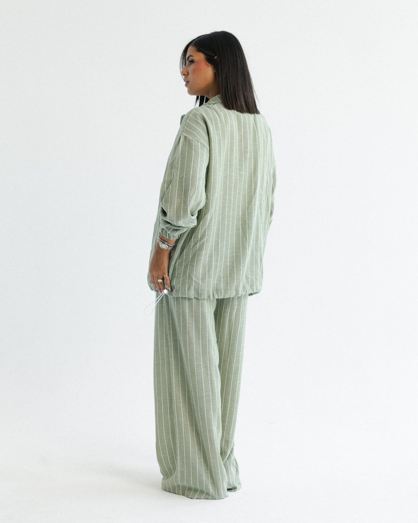 Sage Pinstripe Set