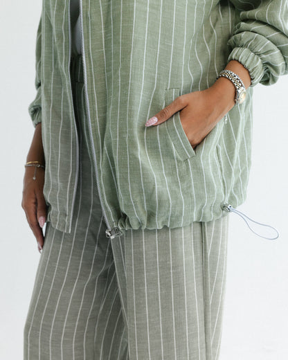 Sage Pinstripe Set