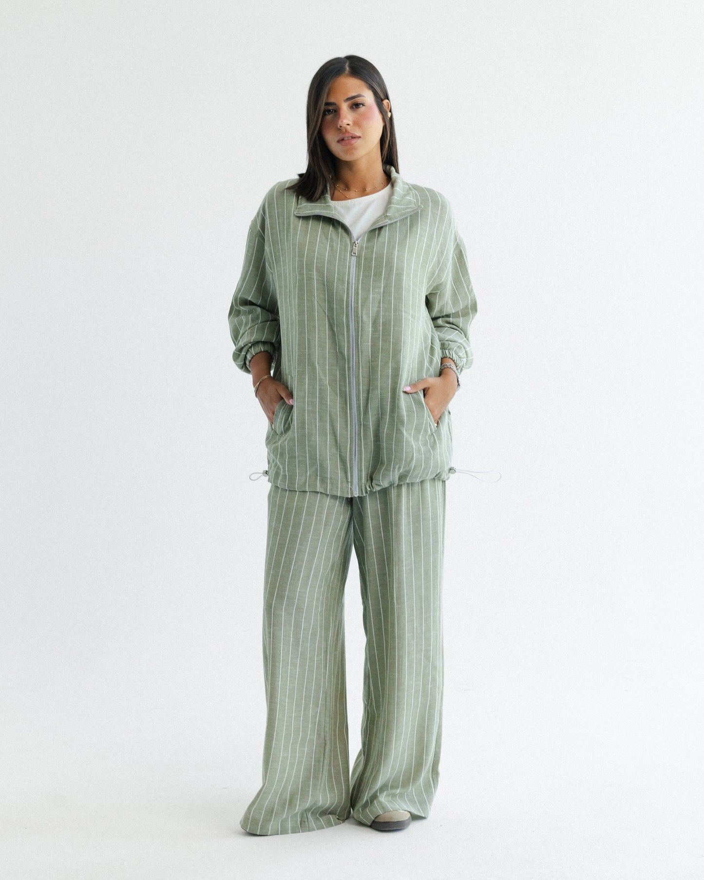 Sage Pinstripe Set
