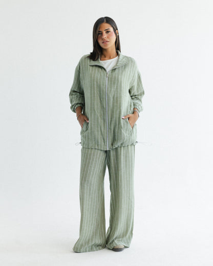 Sage Pinstripe Set