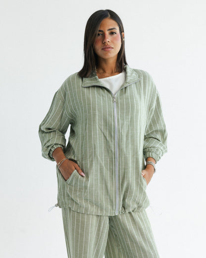 Sage Pinstripe Set