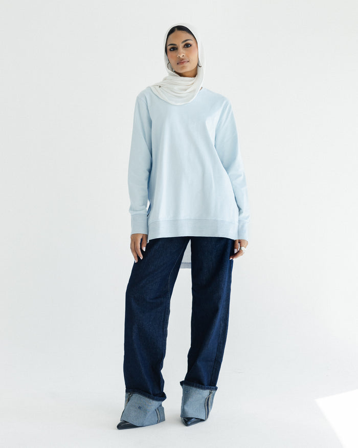 Cloud Blue Contrast Back Top