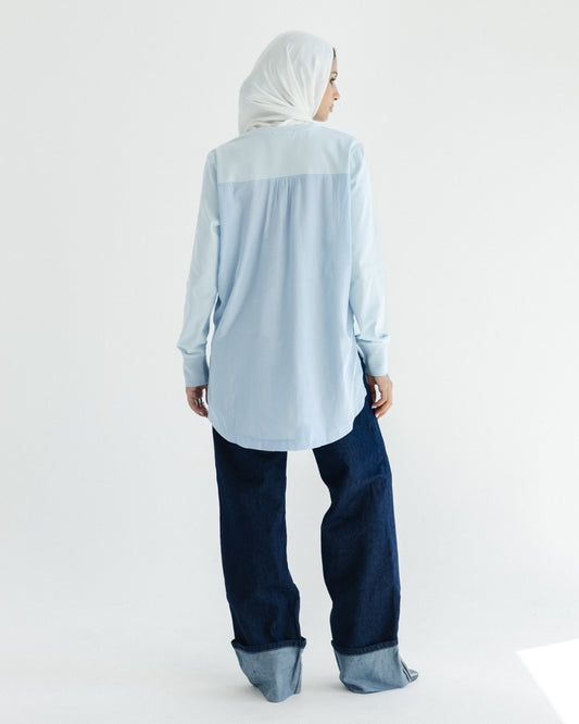Cloud Blue Contrast Back Top