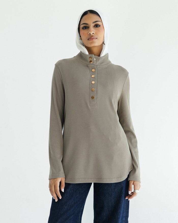 Taupe Ribbed Top