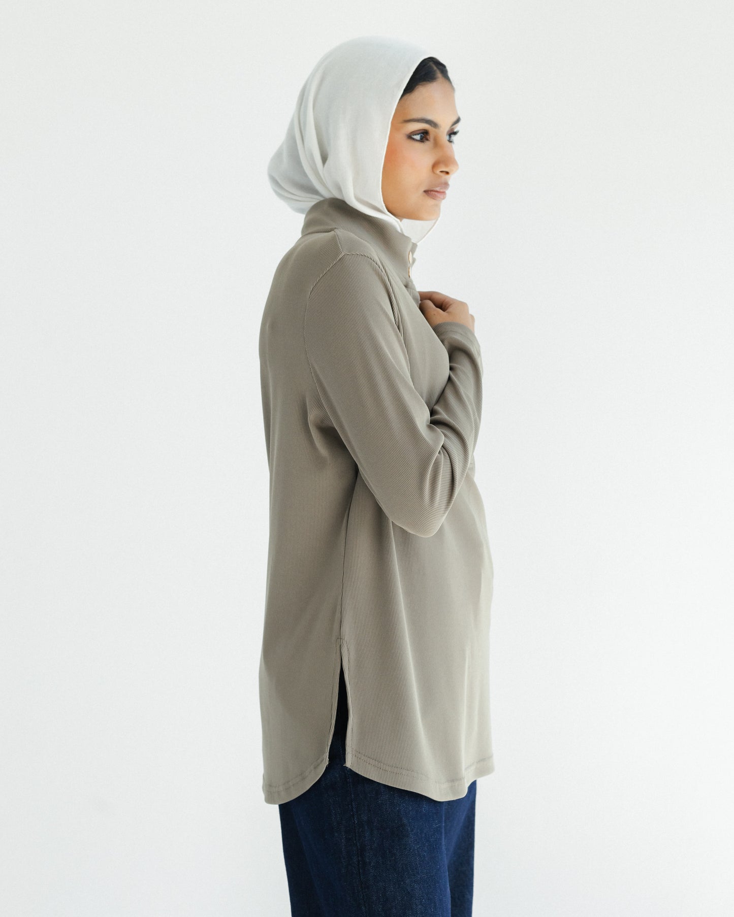 Taupe Ribbed Top