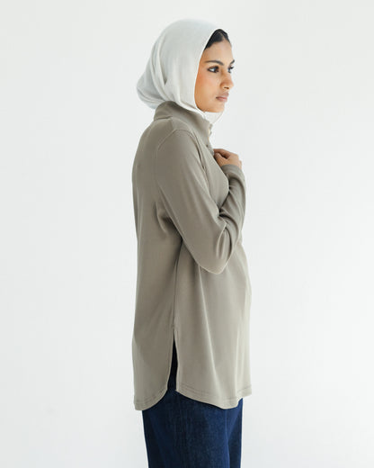 Taupe Ribbed Top