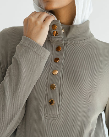 Taupe Ribbed Top