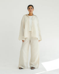 Oat Mini Stripe Linen Set