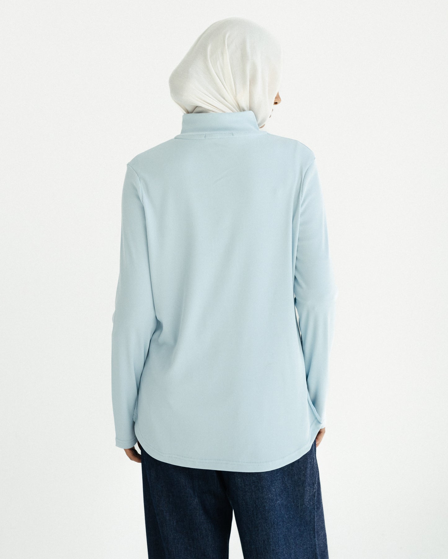 Powder Blue Ribbed Top
