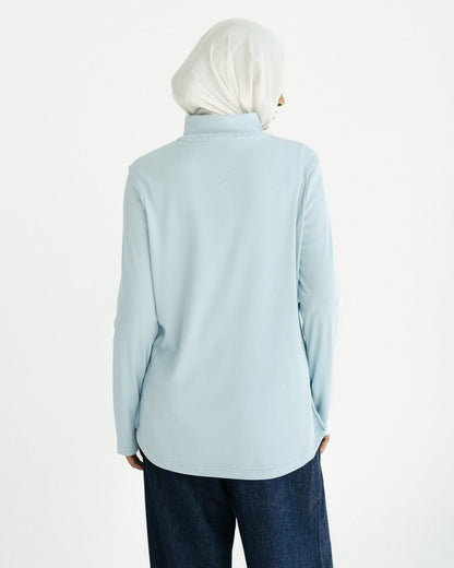 Powder Blue Ribbed Top