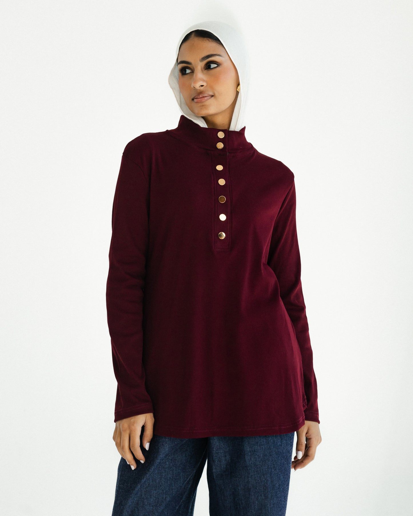 Wine Ribbed Top