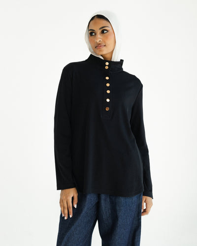 Noir Ribbed Top