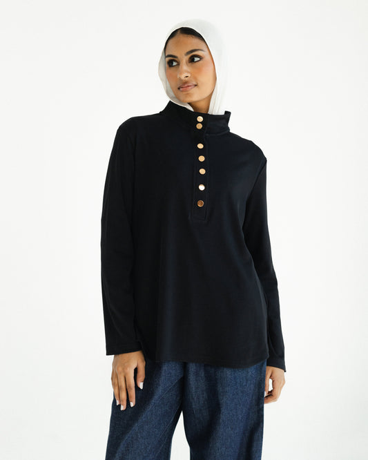 Noir Ribbed Top