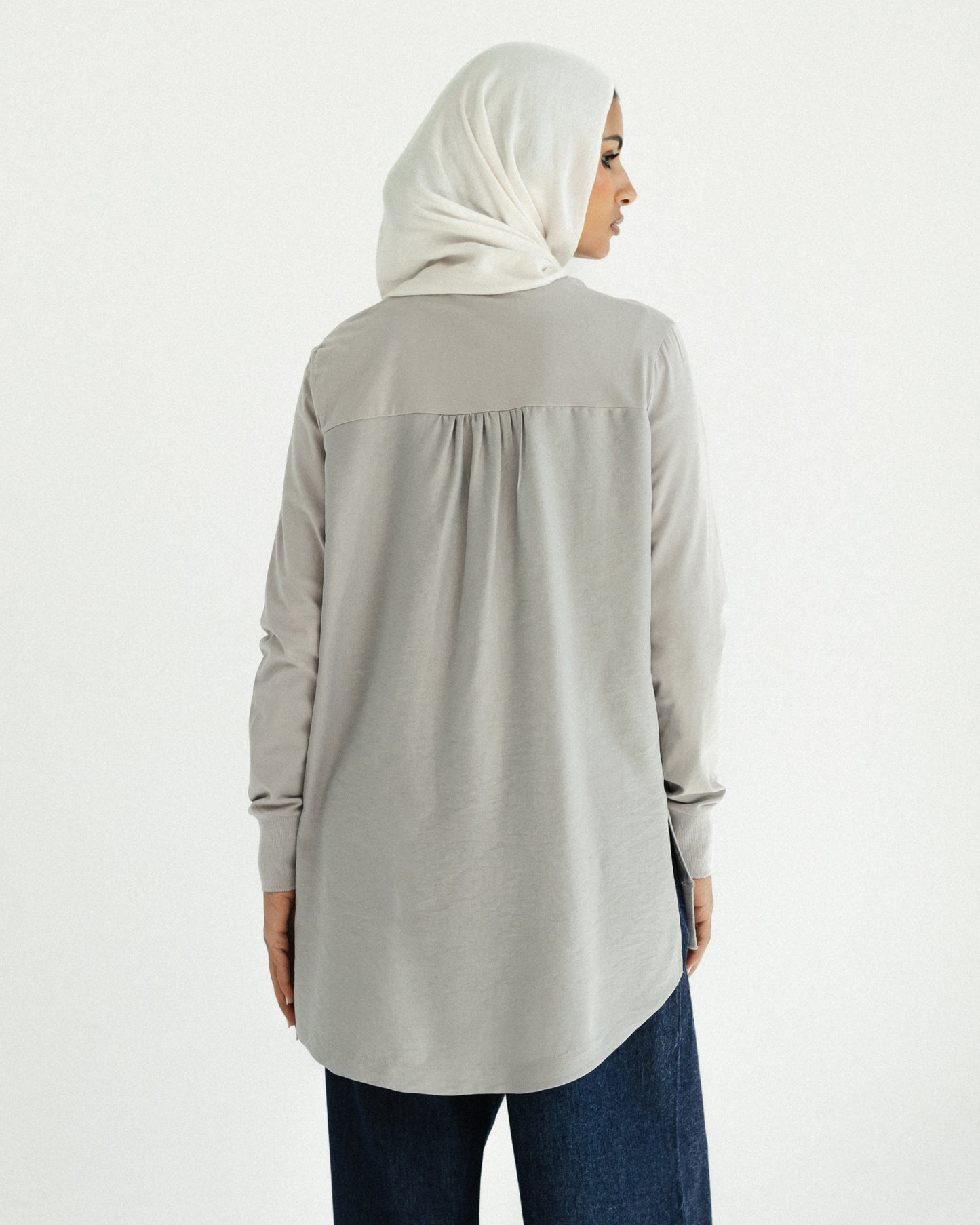 Stone Contrast Back Top