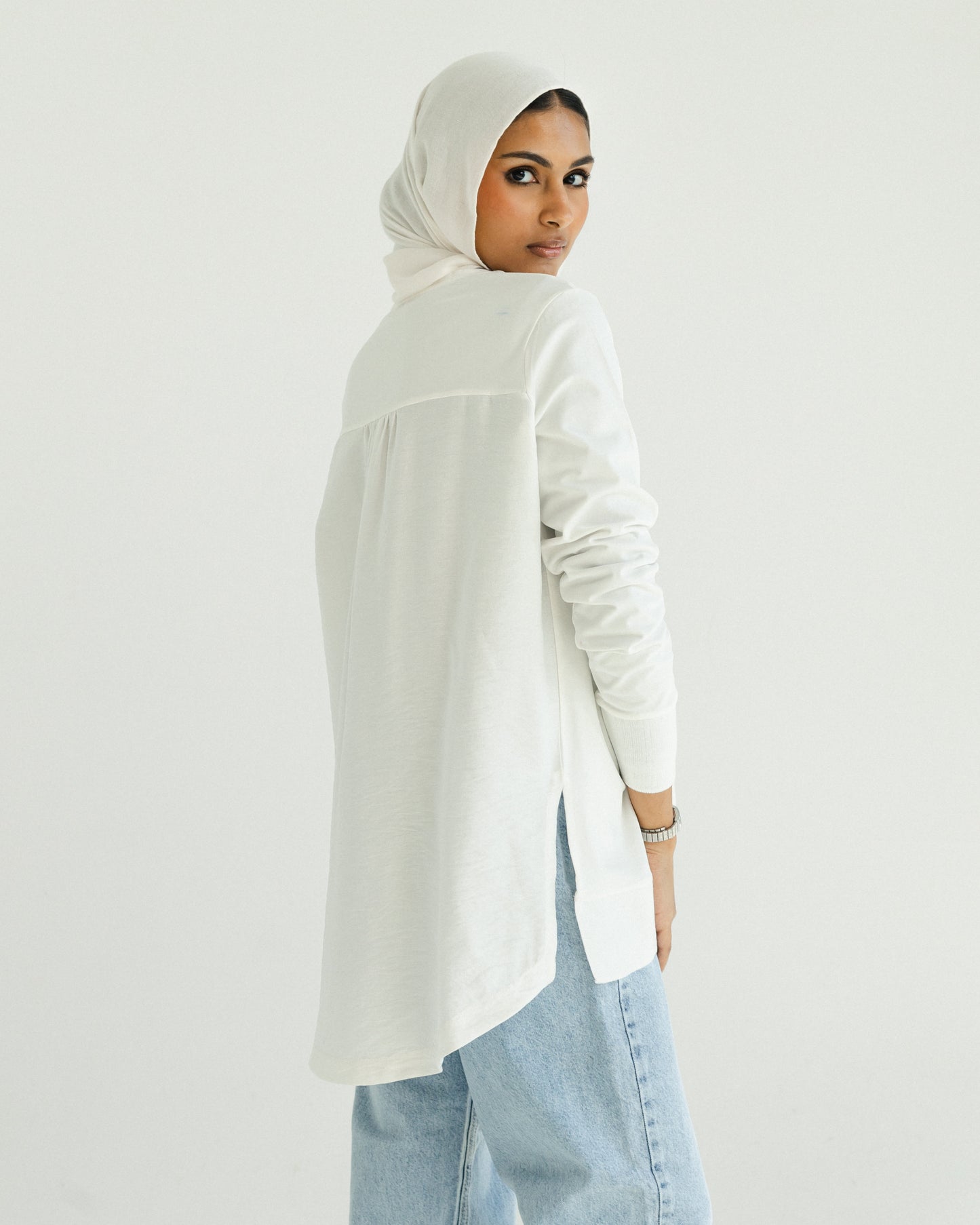 Ivory Contrast Back Top