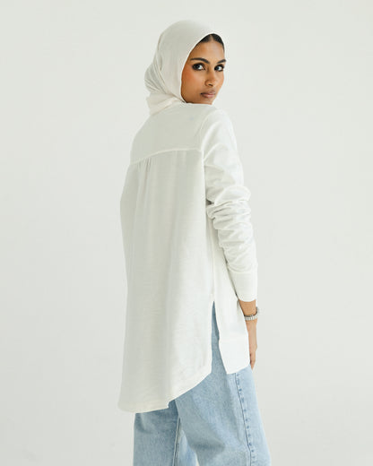 Ivory Contrast Back Top