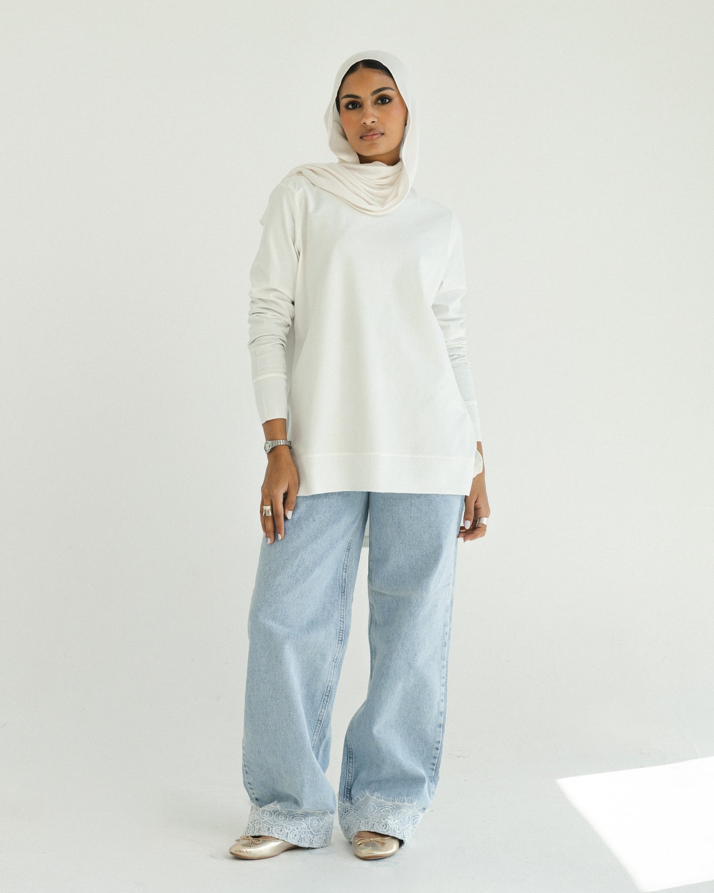 Ivory Contrast Back Top