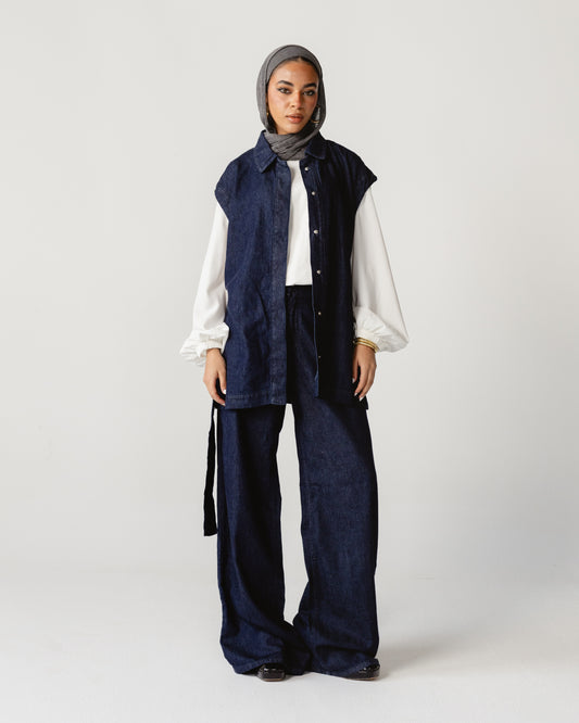 Sleeveless Denim Set